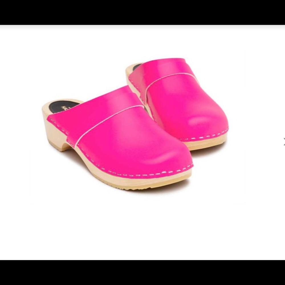 Swedish Hasbeens Neon Pink Husband Clog